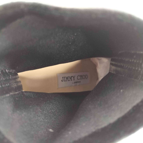 ジミーチュウ JIMMY CHOO イタリア製 LOUELLA 85 ベロアブーツ レディース JPN:38